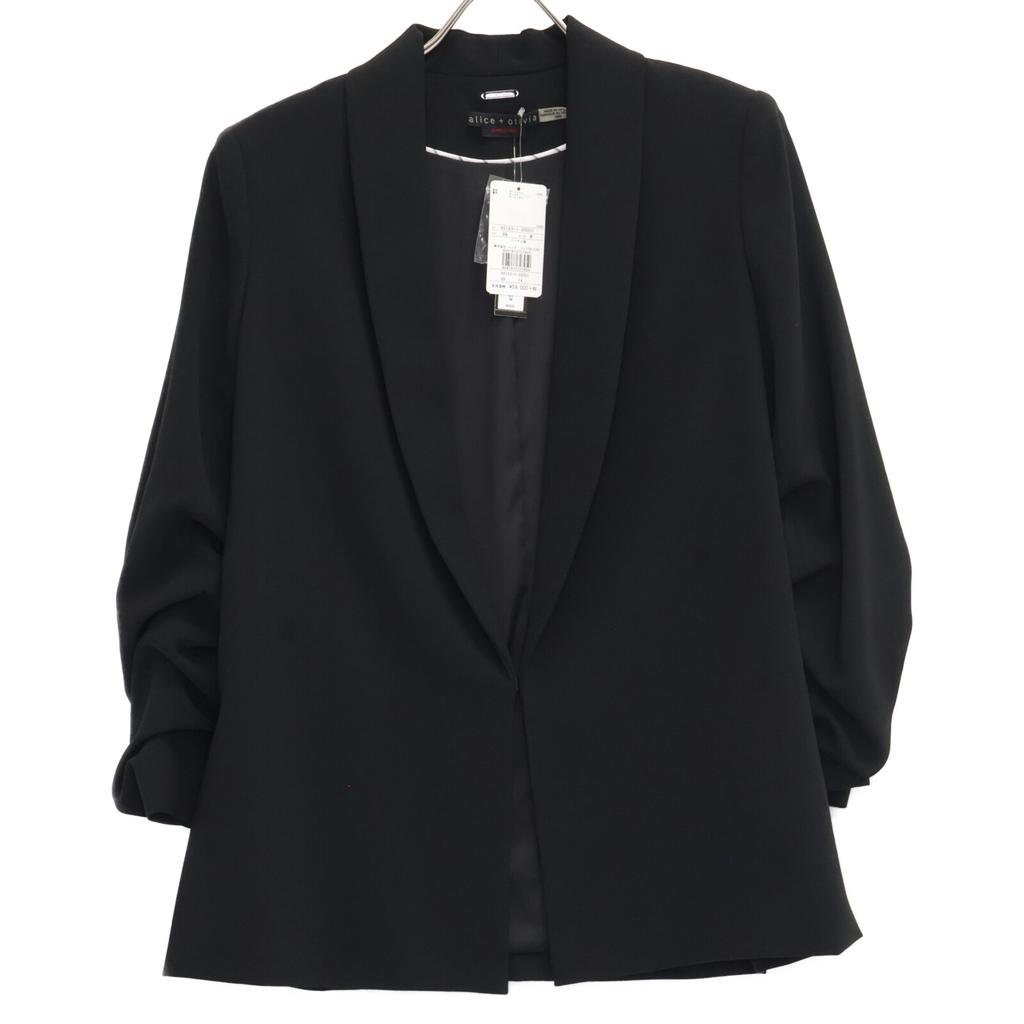 Alice+olivia Black Shawl Collar Side Slit Jacket Jacket M blackUsed