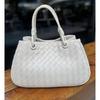 Genuine Lamb Leather Woven Tote Bag Women Small Crossbody Handbag Daily Use Office Commute Fashion Accessory
