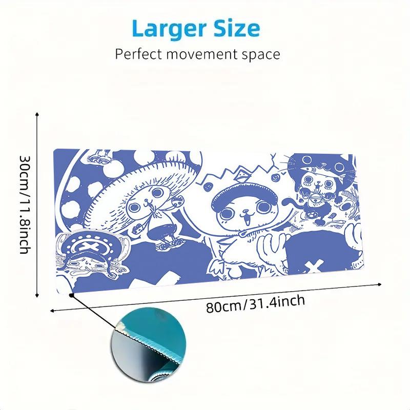 Chopper Excited Jump Cartoon Style Print  Cushion Non-slip Laptop Tablet Big Mousepad XXL Mat Mini PC Playmat With Lock Edge