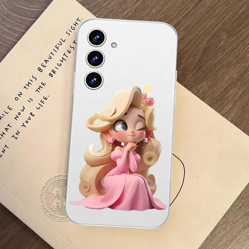 Cute Princess Phone Case For Samsung Galaxy S21 S22 S23 S24 S25ULTRA FE Ultra Plus5G A52S Transparent Cover