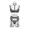 1 sada Sexy podprsenka Kalhotky Podvazková sada Krajka Nízký střih Push Up Multi Strap Vysoký Pas Elastická Tenká ohlávka Výstřih Líbánky Svatební Noc Dámská Sada spodního prádla