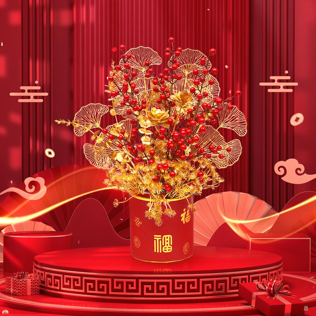 Simulation Hug Bucket Home Living Room TV Cabinet Decoration Fake Flower Simulation Rich Fruit Fortune Bucket