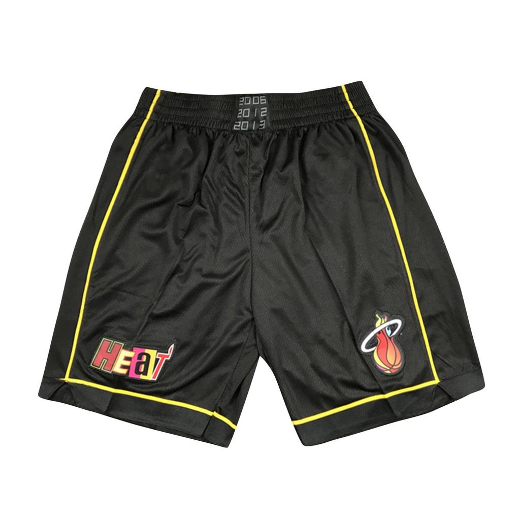 Heat Retro Embroidered Drawstring Cropped Basketball Shorts Training Shorts