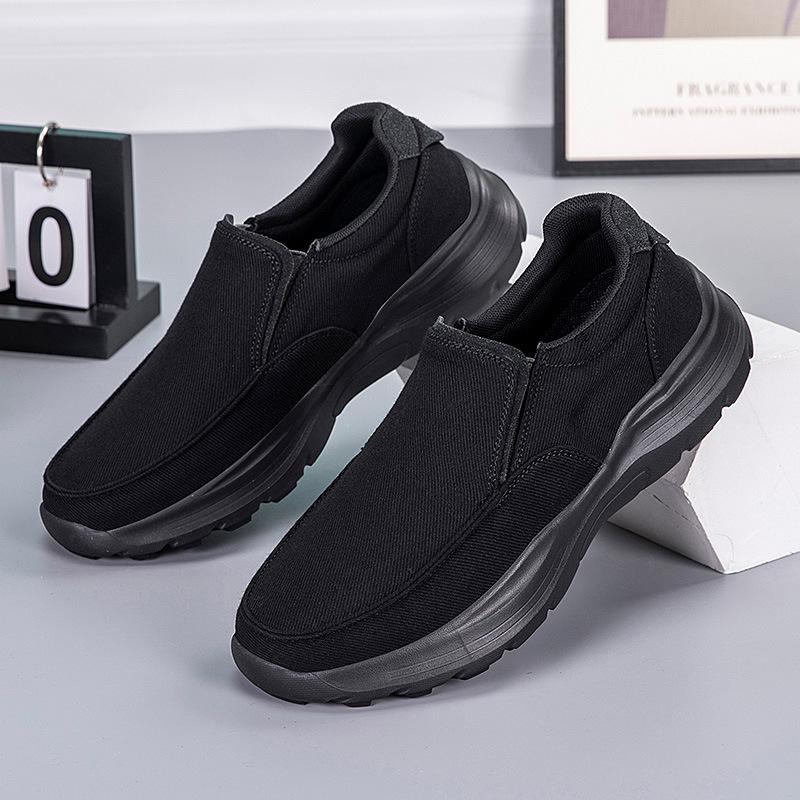 

Осенние новые мужские туфли на одной педали большого размера, повседневные туфли на платформе, мужские уличные дышащие джинсовые кроссовки 46