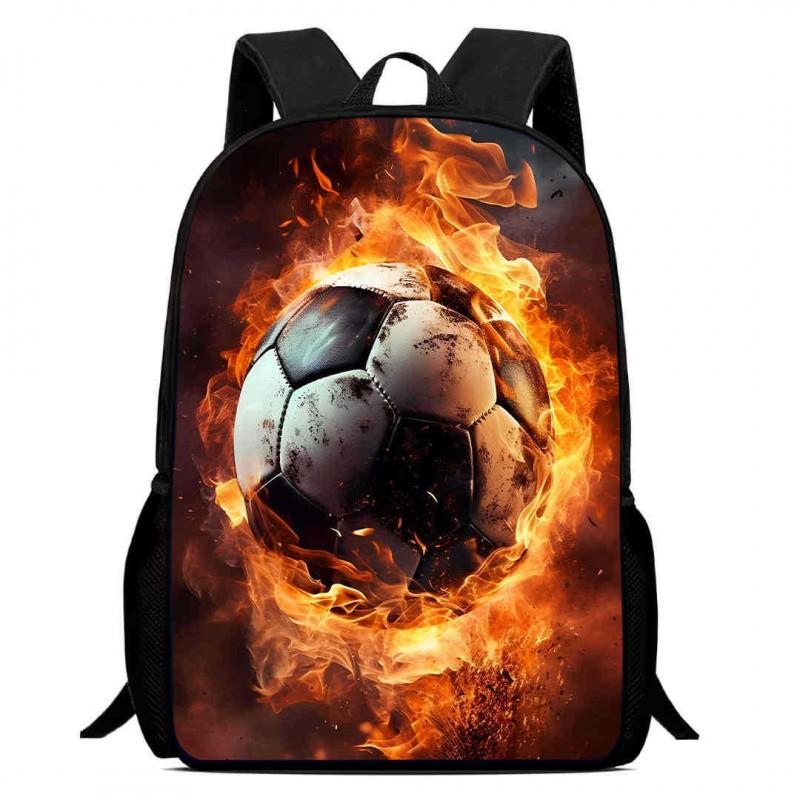 Kids Soccer Backpack Elementary School Students Large Capacity Lightweight Anti-Shock Ergonomic Design With Cartoon Print