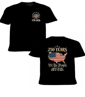 250 Years American Flag 250th Anniversary USA Patriotic Front & Back T-Shirt