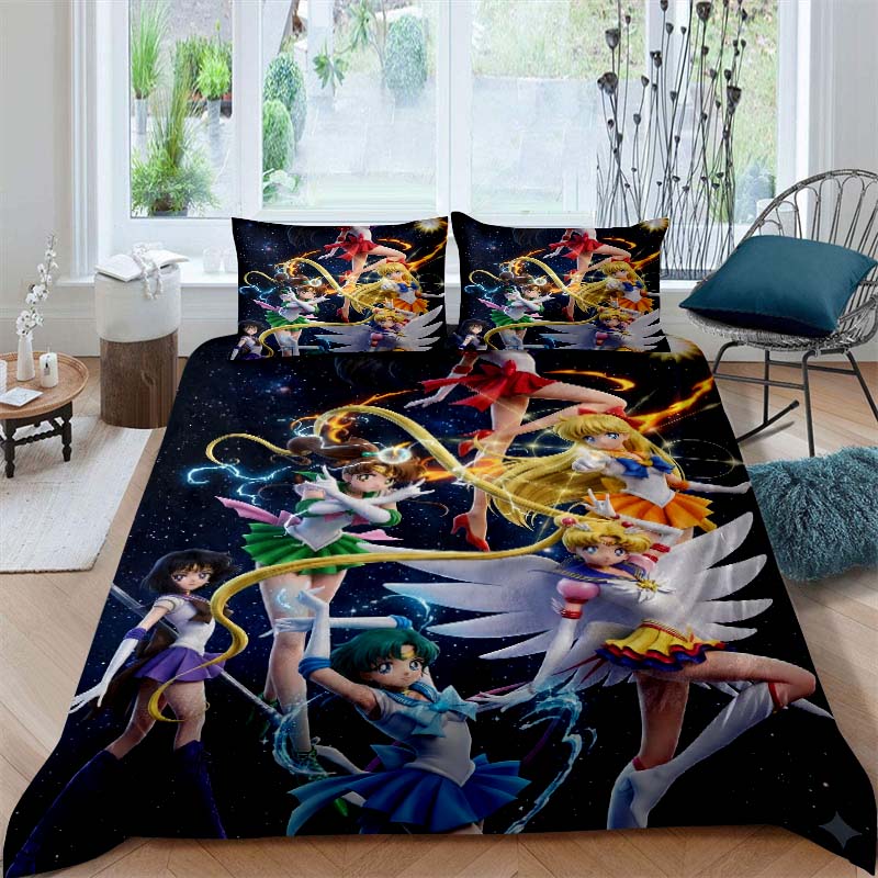 Nuovo Set Biancheria da Letto Deluxe a Tre Pezzi del Cartone Animato Sailor Moon 2026, Include Biancheria da Letto Matrimoniale e King Size, Regalo Perfetto per le Feste