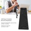 Waterproof USB Wired Keyboard 109 Keys Foldable Keyboard Portable Flexible Keyboard  Desktop Laptop