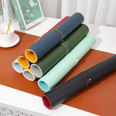 Two-Color Large Waterproof Leather Desk and Mouse Pad for Students and Computers