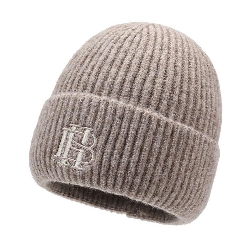 Autumn Winter Men's Hat Knitted Velvet Warm Cap Outdoor Young and Middle-Aged Wind-Proof Cap