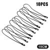 10 Peças 10/15/25cm Corda Elástica Cordão Elástico Nylon Bungee Para Lanterna Chave Bastão de Caminhada Garrafa de Água Organizador de Equipamento Viagem Ca