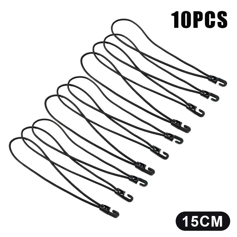 10 Peças 10/15/25cm Corda Elástica Cordão Elástico Nylon Bungee Para Lanterna Chave Bastão de Caminhada Garrafa de Água Organizador de Equipamento Viagem Ca