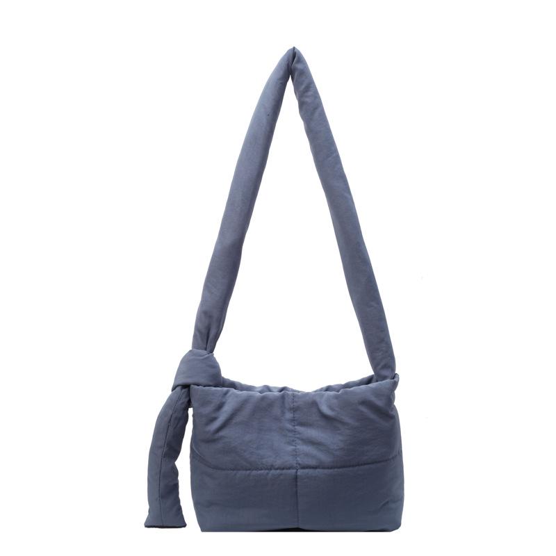 Korean Style Women's Cotton-Padded Crossbody Messenger Bag - Solid Color, Large Capacity