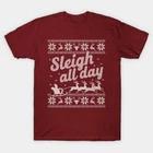 Ugly Christmas Sweater Santa Sleigh All Day Slay Made in Australia T-Shirt 3XL