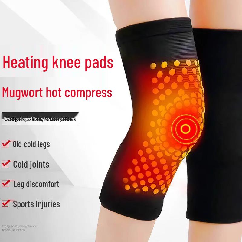 Wormwood Heated Knee Pads Anti-Slip Leg Warmers for Men & Women - Lightweight, Long Tube Sleeve for Joint Comfort