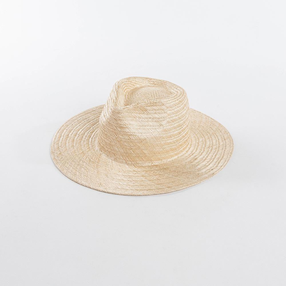 Spring and summer fashion casual hand woven wide brim natural sisal jazz hat outdoor travel sunscreen shading Internet celebrity straw hat tide