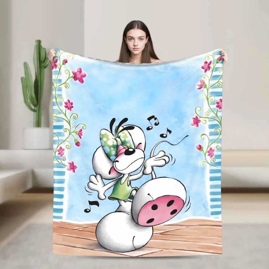 Diddl Cartoon Red LOVE Blankets Quality Soft Throw Blanket Winter Travel Couch Bed Comfortable Bedspread