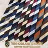 [Milano Alpha] Silk Necktie, 100% Silk, Striped Regimental Tricolor, 8cm, Water-repellent, Men's Business Formal Wedding Gift E