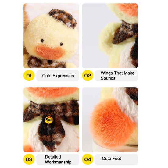 Squeaky Plush Dog Toy Bite-Resistant Chew Toys for Duck Shape Puppies Medium Dogs Interactive Play Toys