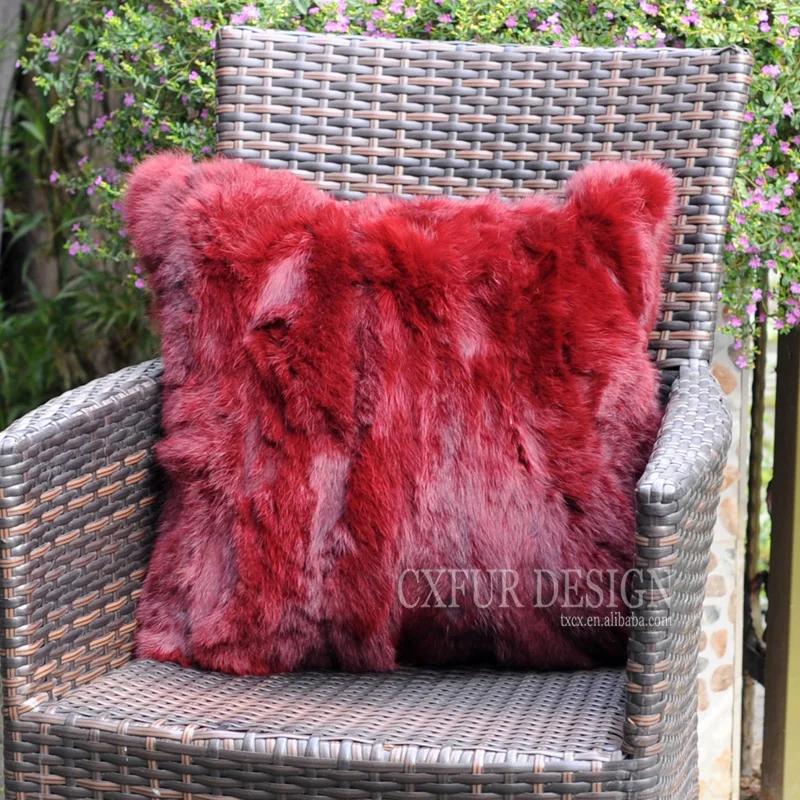 CX-D-17A 50x50cm Pernă Decorativă Cozy pentru Casă Husa Pernă din Blană Naturală de Iepure