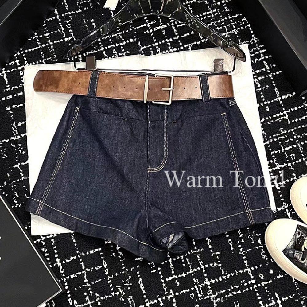 Czysto Białe Nowy Styl Projektant Niszowy Retro Słodkie i Cool Wszechstronne Szorty Jeansowe dla Kobiet