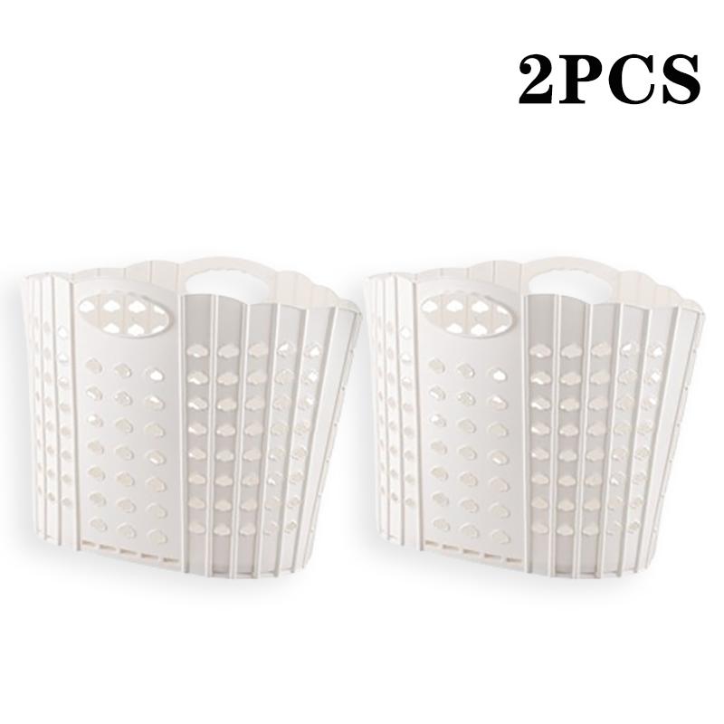 Foldable Laundry Basket Plastic Collapsible Hamper with Handles and Wall Mount for Bathroom Bedroom Space Saving Storage Bin