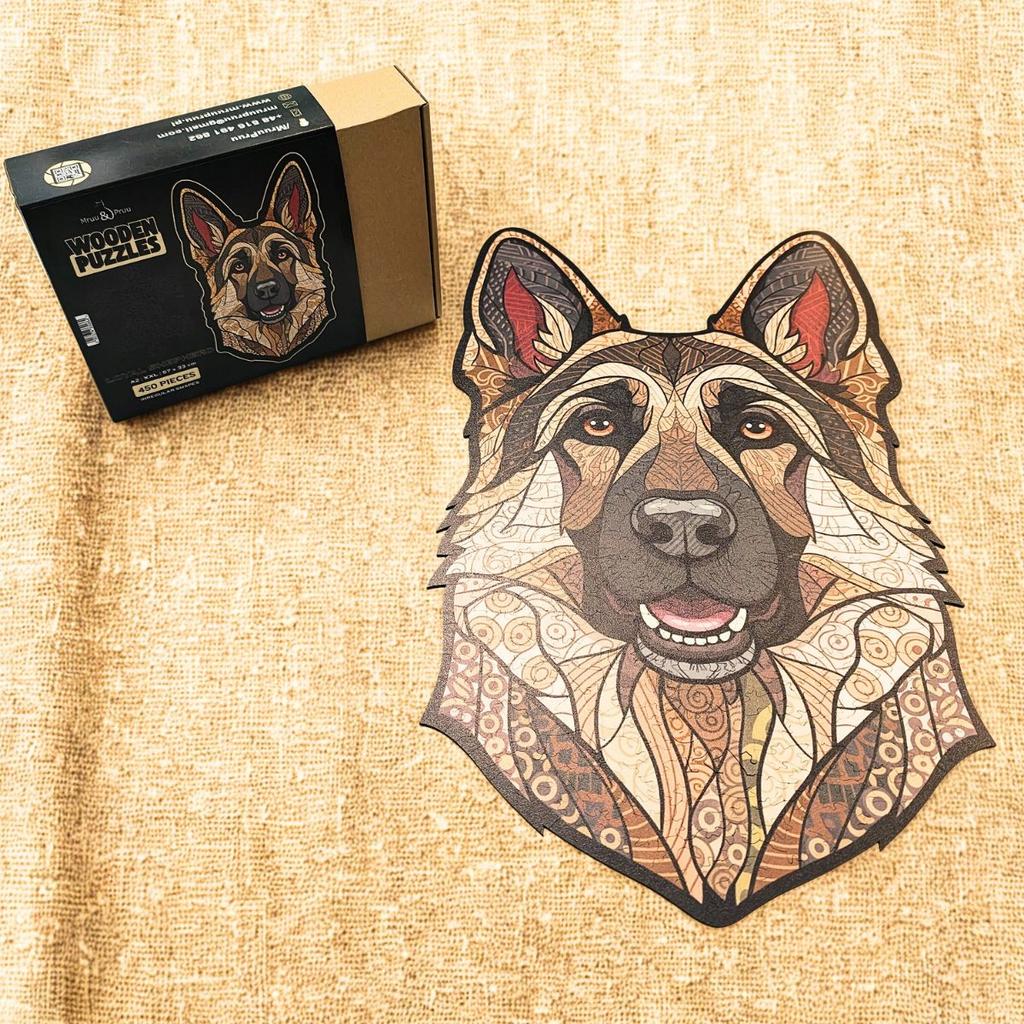 Wooden Puzzle German Shepherd 450 Pcs XXL Large Puzzle Gift Dog