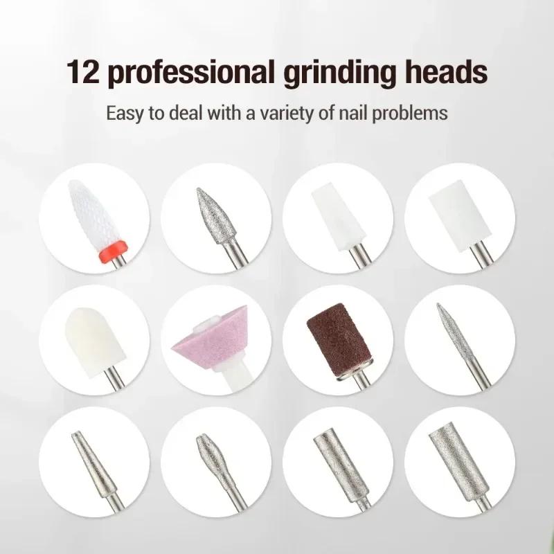 Professional Electric Nail Drill Machine Set For Gel Polish Pedicure Manicure Nail Grinding Equipment Polishing Tool