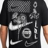 Nike Dri-FIT Logo Print Ribbed Crew Neck Sports Short Sleeve T-Shirt Men Tops Black FN0856-010