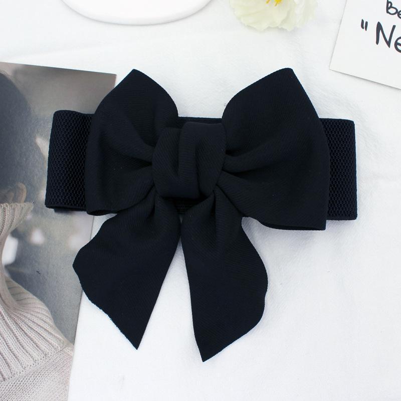 Women Stretch Waist Belt Straps Elegant Wide Side Waistband Large Bow Elastic Belts For Girls Dress Coat Cummerbunds Corset