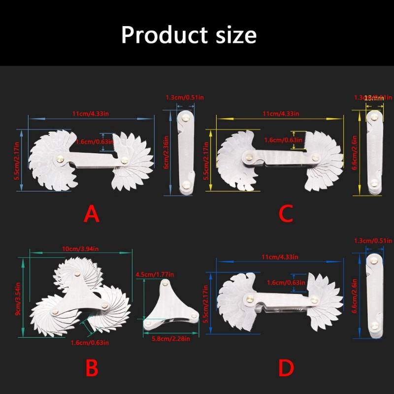 Professional Thread Measuring Tool High Accuracy Screw Pitches Gauges Easy to Use for Engineers Repair Man & DIY Projects