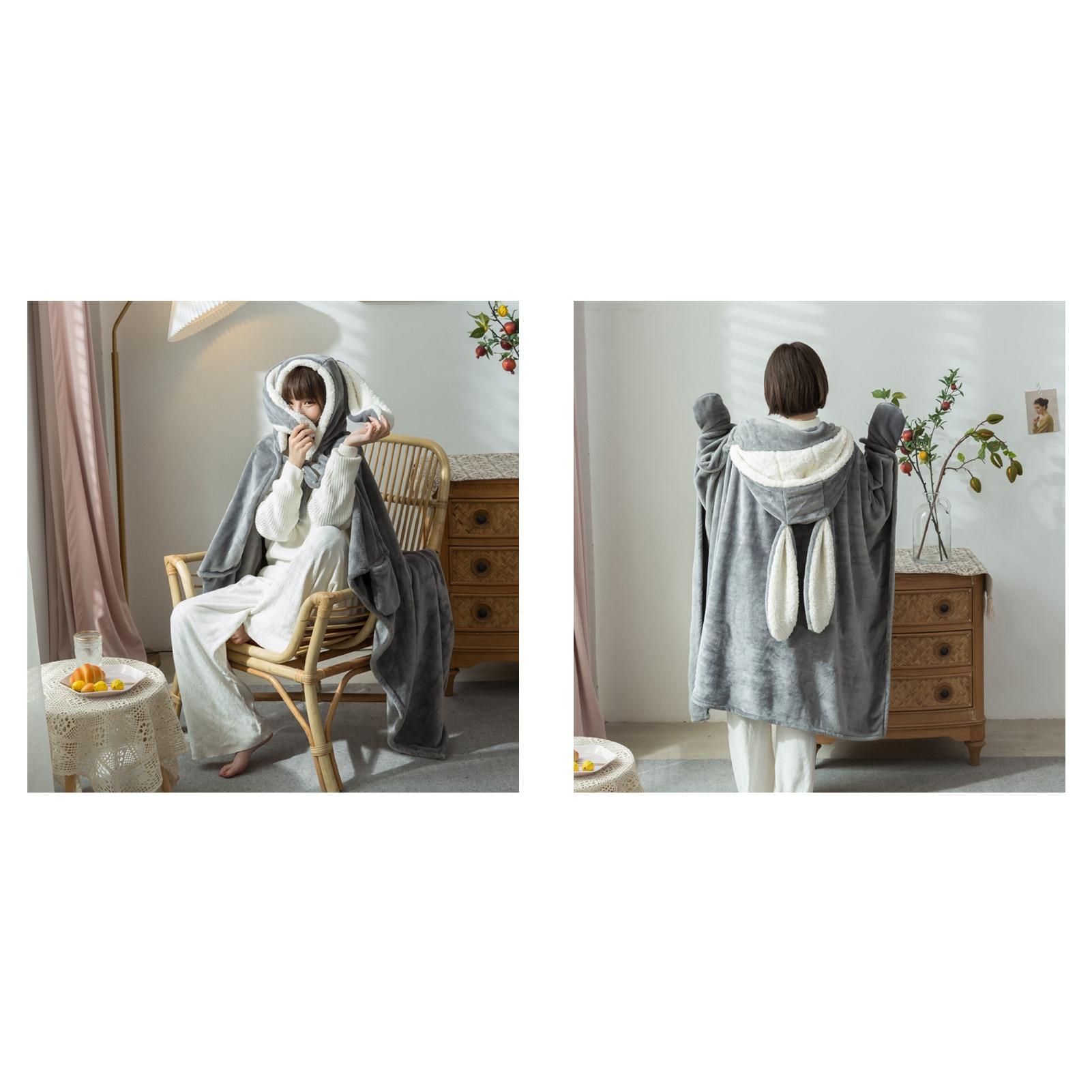 

Hooded Blanket Wrable Polyester Plush r Hooded Blanket Throw Soft Warm Blanket for Home