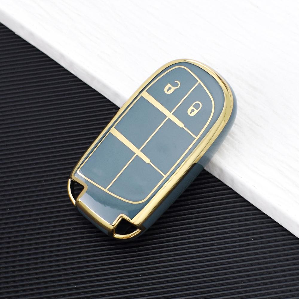 2 Buttons TPU Car Key Cover For Jeep Renegade Compass Grand Cherokee for Chrysler 300C Wrangler Dodge Case Fob Car Accessaries