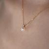 925 Sterling Silver Electroplated 18K Gold Light Luxury Shell Pearl Zircon Geomet Jewelry Giftsric Pendant Necklace for Women