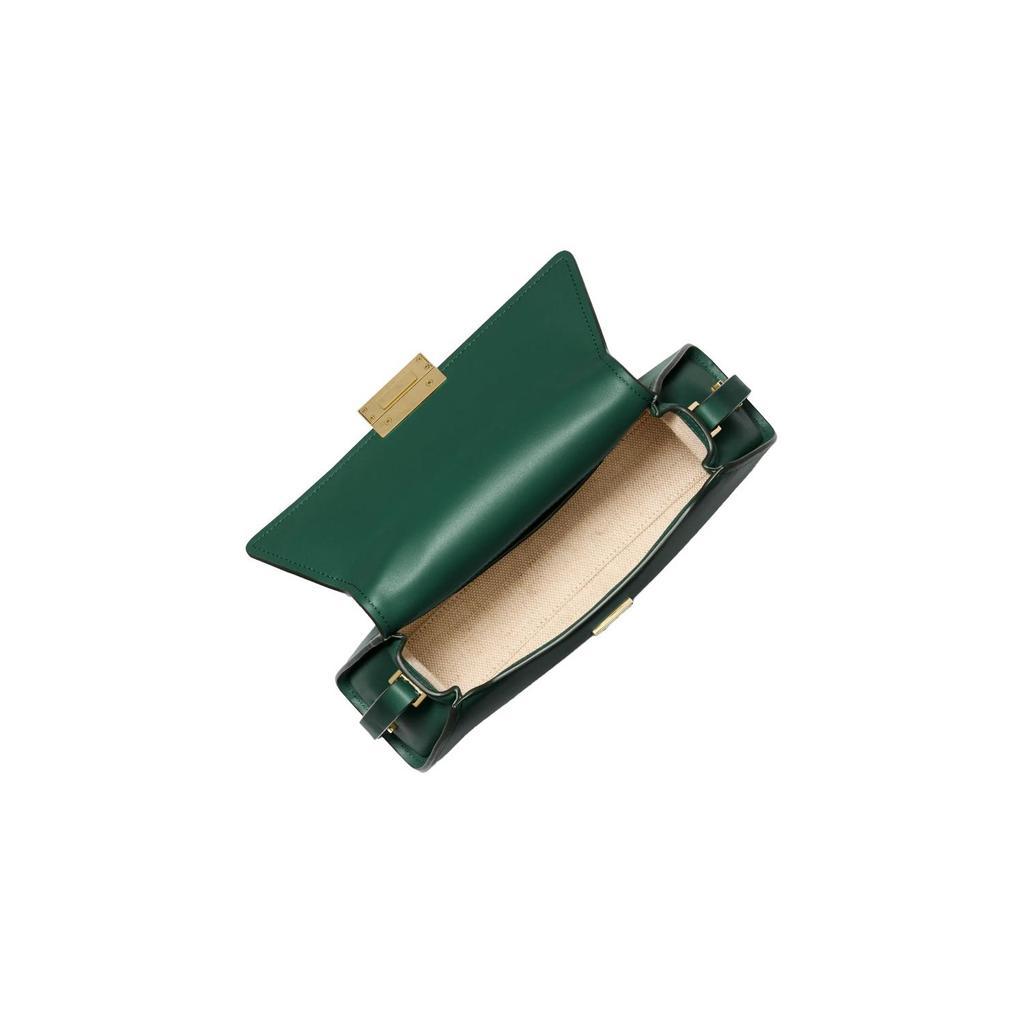 Michael Kors MK Ludlow Gold Hardware Snap Closure Leather Tote Shoulder Bag Medium Green Women Bags 30F4GLNL2L-372