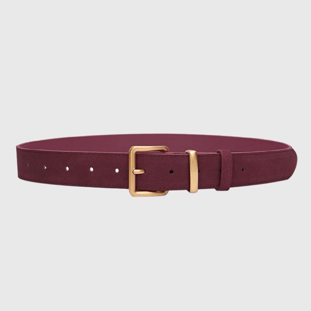 

Women s Retro Suede Belt with Pin Buckle: Elegant and Versatile Leather Accessory for Jeans and Suits