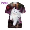 Women's T-Shirts Harajuku Cat Graphic Print 3D Tops Summer Short Sleeve Casual Tees Kawaii Animal T Shirt