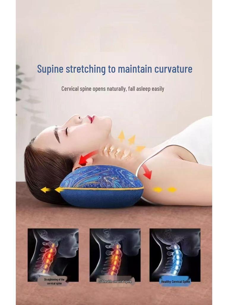 Multifunctional Electric Heating Mugwort Neck Support Pillow for Cervical Spine Therapy