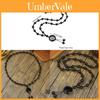 Gothic Black Agate Pendant Necklace With Tassel For Men And Women Accessory