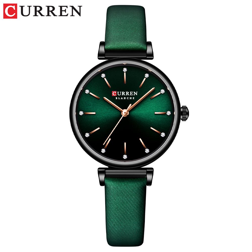 CURREN 9081 Damen Retro Lederarmband Ultra-dünne Wasserdichte Uhr