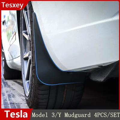 2023 para-lamas para tesla modelo y/3 2022-2017 mud flaps respingo guardas fender fosco abs para-lamas asa carro branco fibra de carbono