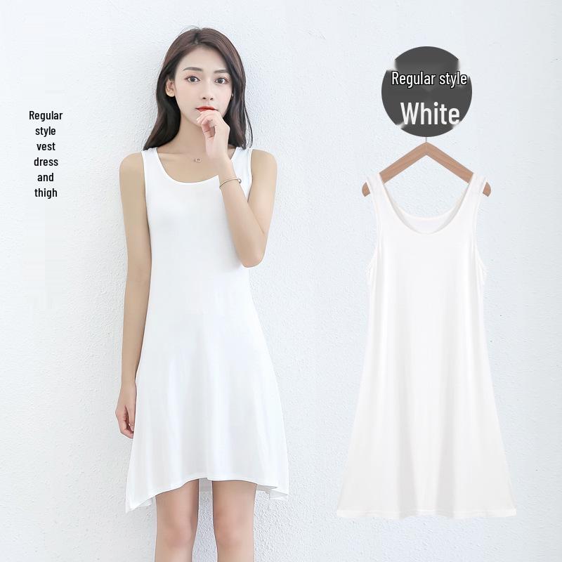 Women's 2025 Modal Long Camisole Dress: Summer Vest, Inner Layer Base, Black, for Spring and Autumn