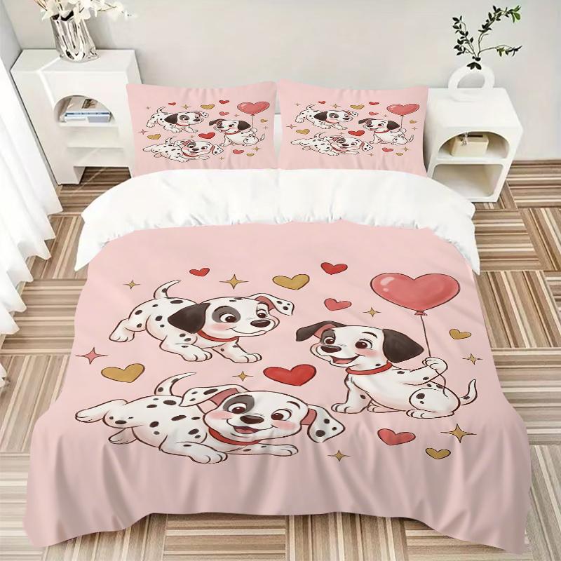 3Pcs Dalmatian Puppies Love Balloon Bedding Sets For All Sizes New 3D Printed Bed Cover Comforter Duvet Cover Pillowcase Bedroom Decoration