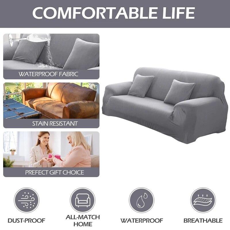 High Grade Waterproof Stretch Sofa Cover For Living Room Sectional Couch Slipcover Elastic Furniture Protector