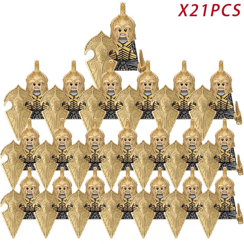 Medieval Knights Elf Dwarf Uruk-hai Mini Figures Armor Helmet Accessories Building Blocks DIY Bricks Toys For Kids Boys Gift