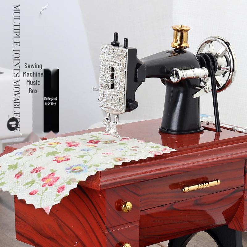 YL1010 Retro Sewing Machine Music Box - Creative Birthday Gift for Girls