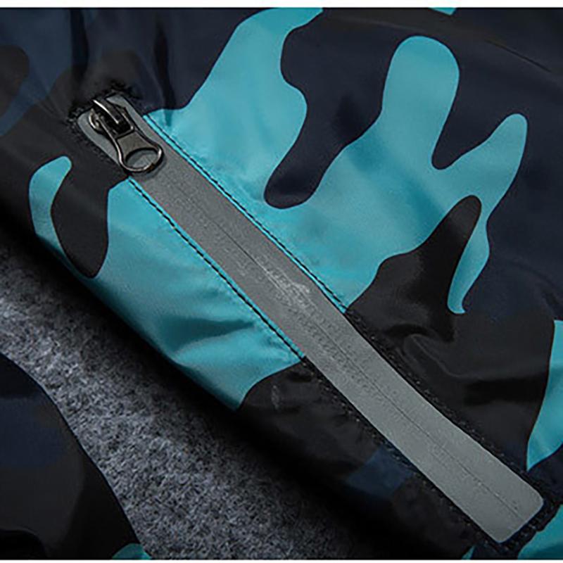 Outdoor Camping  Mountaineering Men's Jacket Large Korean Trend Reflective Camouflage Trench Coat Men's Spring and Autumn Baseball