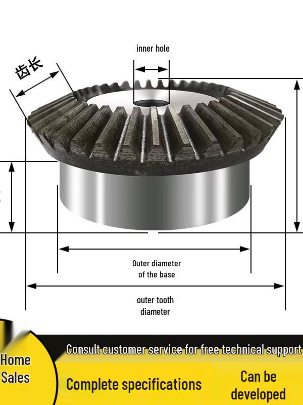 1:2 Ingranaggi Conici Acciaio 45#, Ingranaggio Conico Dritto, Moduli 1 - 4, Ingranaggio di Sterzo 90°