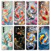 Transparent Phone Case Cover for Samsung Galaxy S25 S24 S23 S22 S20 S21 FE Ultra S24 S23 S10 S10E Plus 5G Fish Koi Carp Fundas