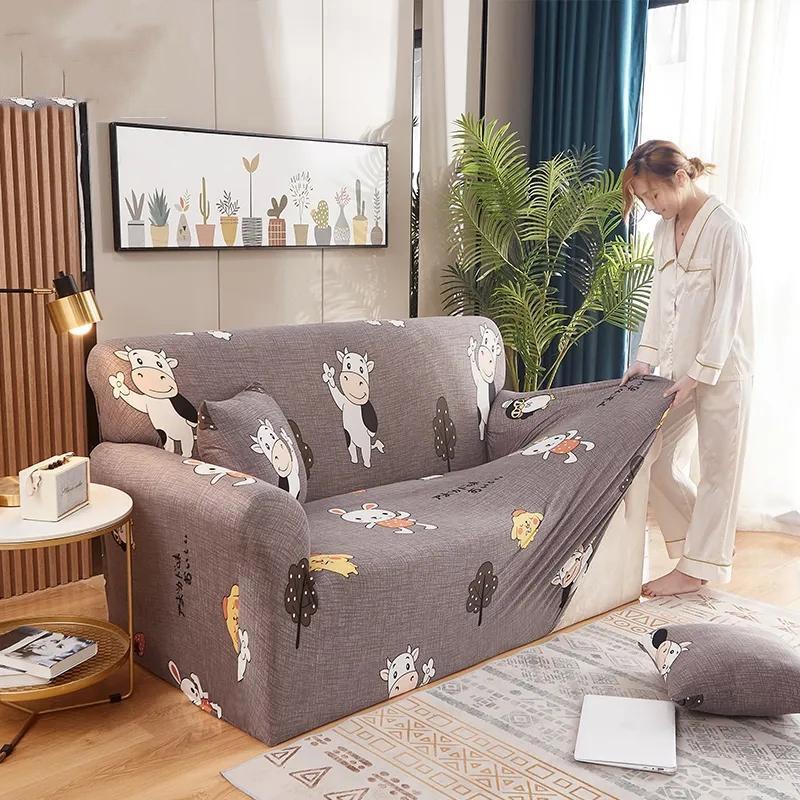 Elastic Cartoon Sofa Covers for Living Room Sofa Slip Covers 1/2/3/4 Seaters Anti Slip Universal Casual Simple Sofa Slipcover